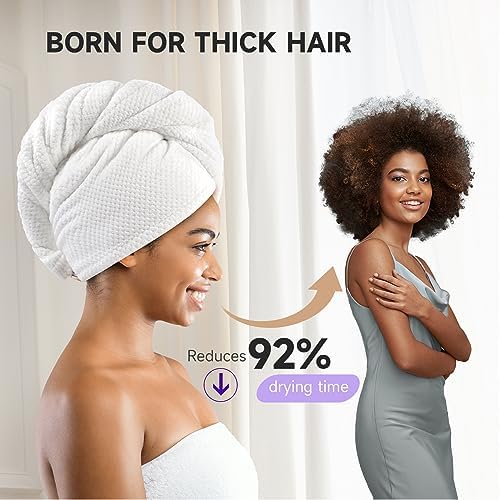 Umisleep 3 Pack Microfiber Hair Towel Wrap for Women Kids, 400 GSM Thicker - Image 2