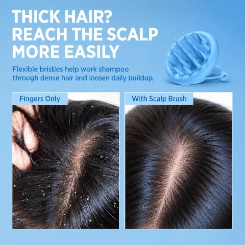 Roycederm Scalp Massager Brush Hair Scrubber – Soft Silicone Shampoo Brush for Scalp Cleansing & Massage – Wet or Dry Use - Image 4
