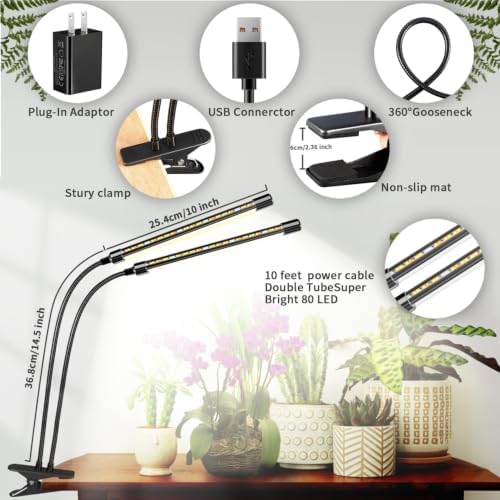 Clip Grow Lights for Indoor Plants, Full Spectrum Plant Lights - Image 6