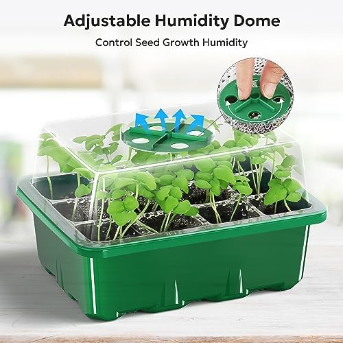 MIXC 10 Pack Seed Starter Tray, 120Cell Stater Kit with Humidity Dome Green - Image 3
