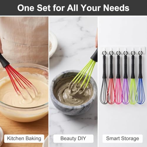 6 Pcs Mini Whisks for Hair Dye Color Mixing, Balloon Salon Barber Hairdressing Mixer Tool for Blending, Whisking, Beating and Stirring Coloring and Highlighting Tools 7 x 1.2 in - Image 5