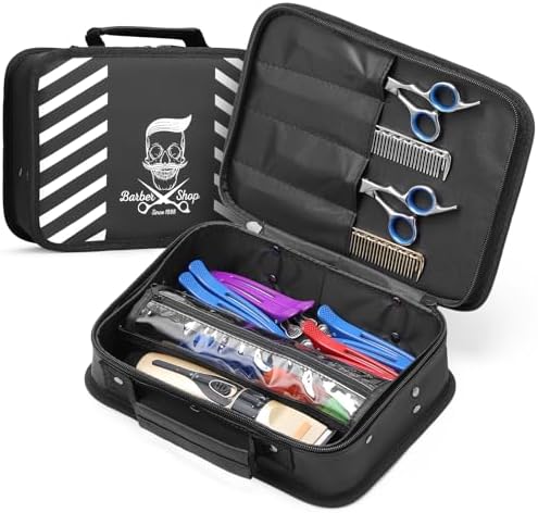 Segbeauty Barber Carrying Case, Stylist Tool Storage Bag for Clippers Scissor Clips Trimmer Grooming Kit, Hair Styling Accessories Organizer, Portable Travel Professional Hair Salon Equipment by Segbeauty