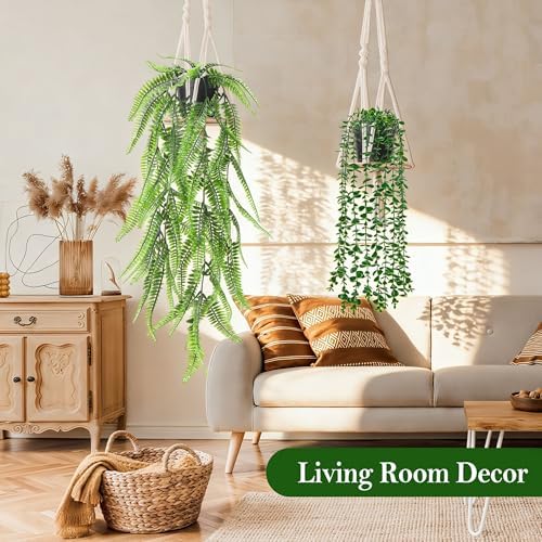 Der Rose 8Pcs Artificial Hanging Plants for Fuller Layered Wall Shelf Decor - Image 5