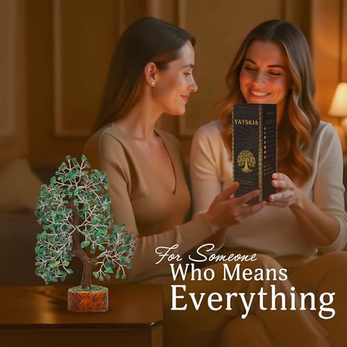 YATSKIA Green Aventurine Tree of Life Crystal Bonsai, Unique Gifts for Women, Mom & Wife, Handmade Gemstone Tree, Boho Room, Shelf & Office Desk Decor, Birthday Gifts - Image 4