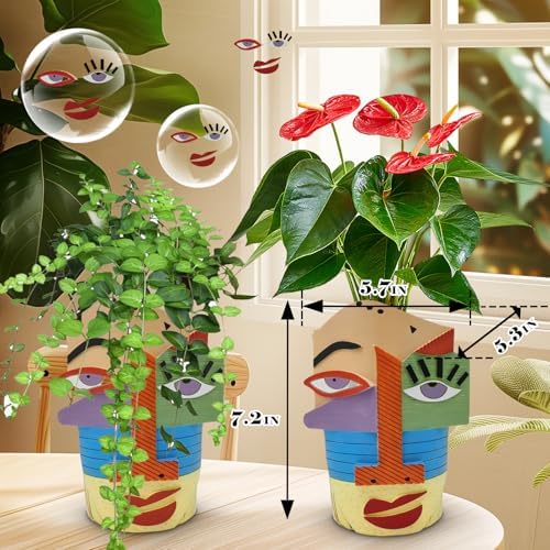 Midogaigai Abstract Face Planter Pots for Indoor Plants&Flowers Home Decor - Image 6