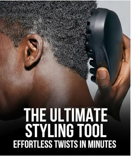 Luxury Rubber Curling Hair Brush - Premium Twist Tool for Afro Hair，Quick & Easy Styling，Washable Twist Styling Tool for Curly, Black (Large) - Image 3