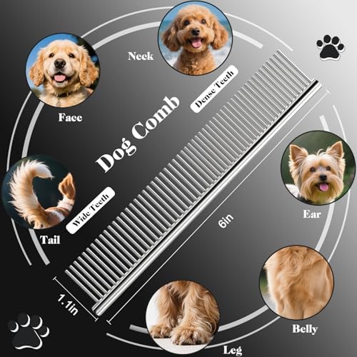 Professional 4 in 1 Dog & Cat Grooming Scissors Kit with Safety Round Tips,Sharp & Durable,Dog Shears for Grooming - Includes Straight, Curved, Thinning Scissors and Comb - Premium Pet Supplies - Image 6
