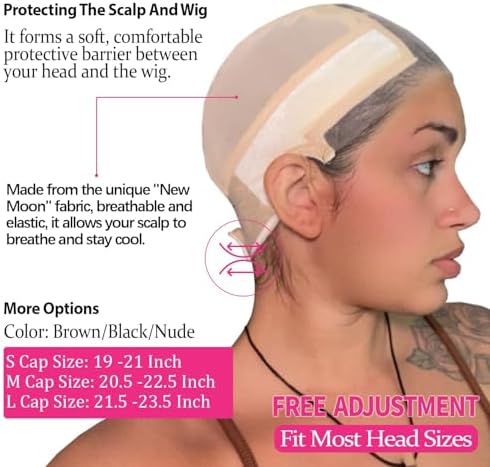 LAB HAIRS Wig Cap with Grip Band, Nude, L - Image 4