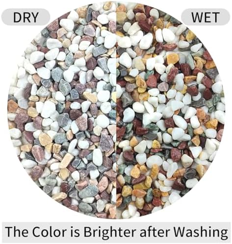 FANTIAN 2 lbs Pebbles for Indoor Plants, 3/8 inch Pea Gravel, Mixed Color - Image 3