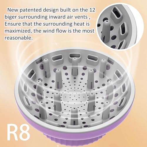 LIGOLIG Hair Difuser Attachment Universal Diffuser Hair Dryer for 1.4-inch to 2.4-inch Blow Dryer, Hair Diffuser for Curly Hair and Natural Wavy Hair (Purple) - Image 2