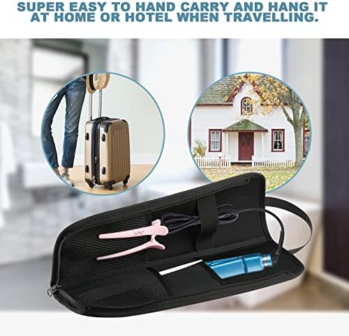 Beautyflier Premium Universal Flat Iron Holder Tavel Bag, Heat-Resistant Canvas Travel Tote Bag for Hair Straighteners, Ideal for Home & Travel Use, Fits Most Hair Tools (Blue Flower) - Image 4