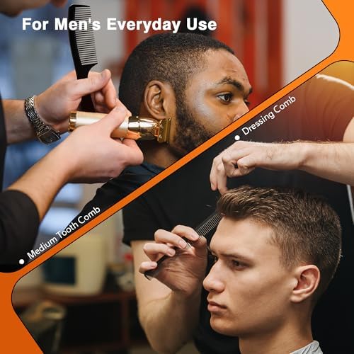 SALONSILK 5Pcs Combs for Men, Hair Pick Comb Set for Afro Black Mens Curls, Wide Tooth Medium Toothed Styling Dressing for Twist Detangler Natural Hair - Image 4
