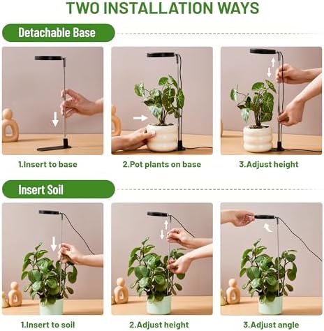 LBW Grow Lights for Indoor Plants, Full Spectrum Halo Grow Light with Base - Image 3