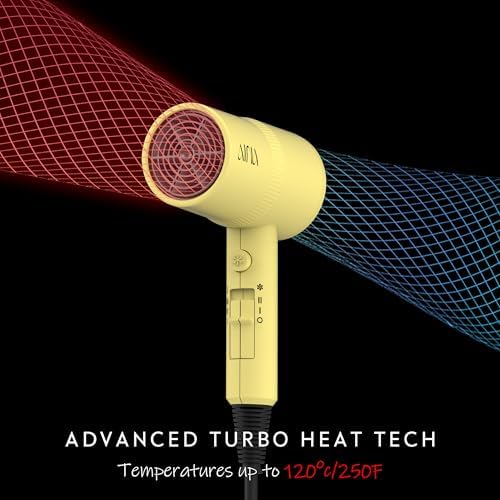 AINA Hair Dryer with Diffuser,Comb Full-Featured Blow Dryer 110V(Yellow) - Image 4