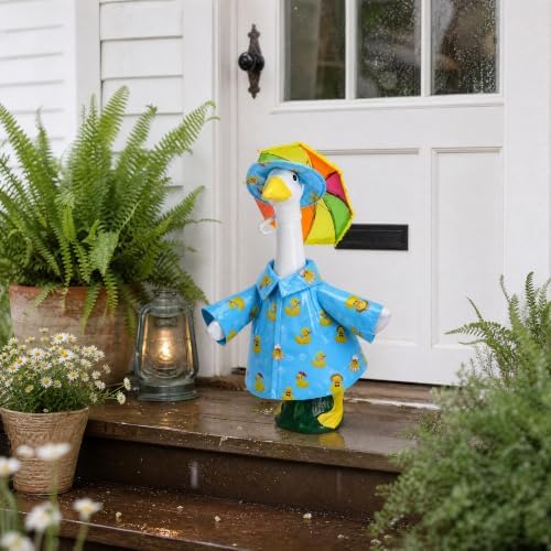 3 Pcs Raincoat Porch Goose Outfits, 23" Lawn Goose Statue Costume Cloth - Image 6