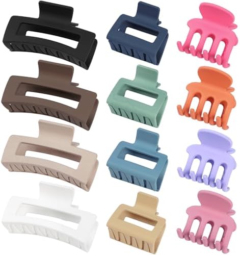 SMKSL 12 Pcs Hair Claw Clips for Women & Girls 3 Styles Hair Accessories - Image 2