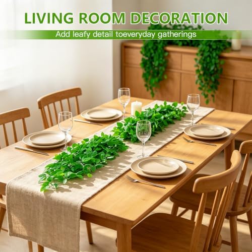 Artificial Hanging Plants, 4pcs Fake Pothos Vine Greenery for Wall Decor - Indoor Outdoor Home Living Room Hanging Decor, No Basket Included - Image 6