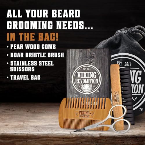 Viking Revolution Beard Brush & Wash Set - Peppermint Eucalyptus - 5 oz - Image 2