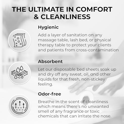 Disposable Massage Bed Cover - 60 Sheets Per Roll, Non-woven Disposable Material - Ideal for Spa, Massage Table, Tattoo, Waxing Table - No Crinkle Table Sheets - 31.5 x 71 Inches (1 Roll) - Image 4