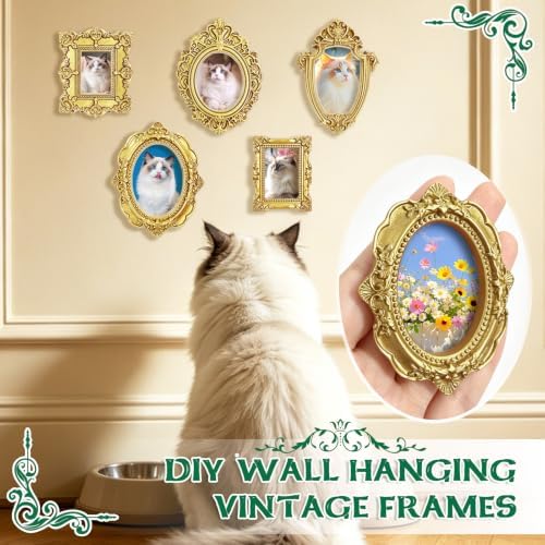 20 Pcs Mini Gold Vintage Picture Frames for DIY Wall Hanging,Craft Decor - Image 5