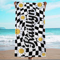 JML Personalized Beach Towel with Name, Custom Flower Beach Towel, Customized Microfiber Pool Towel, Quick Dry & Absorbent Swim Towel for Adult,Mother's Day, Birthday, Summer Holiday,Vacation by JML