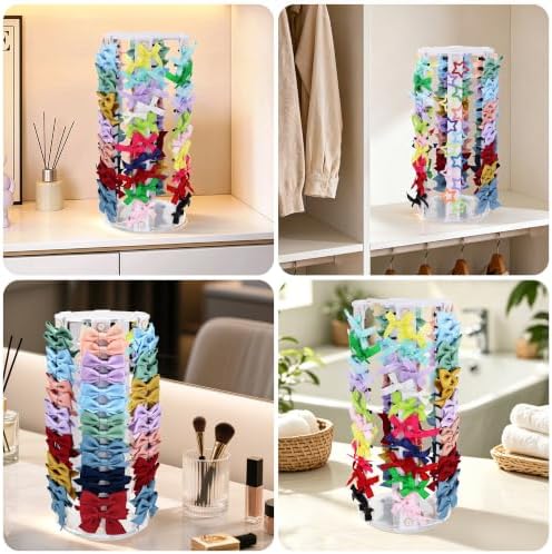 Rotating Hair Bow Organizer for Girls, Large Capacity Bow Holder - Image 6