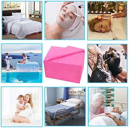 Disposable Bed Sheets 200 Pcs 31" x 71" Massage Table Sheets Non Woven Fabric SPA Bed Cover Breathable for Massage Beauty Tattoos(Pink) - Image 6