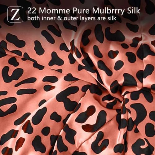 ZIMASILK 22 Momme 100% Pure Silk Bonnet for Sleeping, Leopard Black/Pink - Image 2