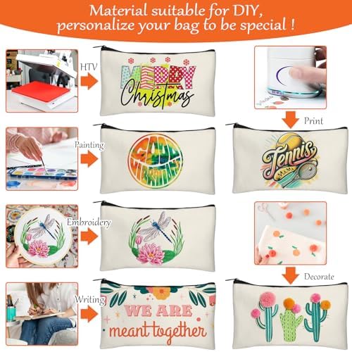 Legigo Blank Canvas Bags Zipper Pouch Makeup Bags Pencil Pouch Bulk - Image 6