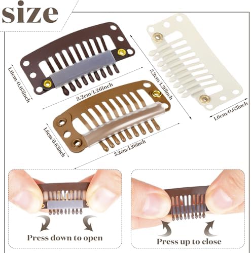 WILLBOND 30 Pcs Wig Clips Hair Extensions, 9-Teeth 32 Mm, Multicolor - Image 2