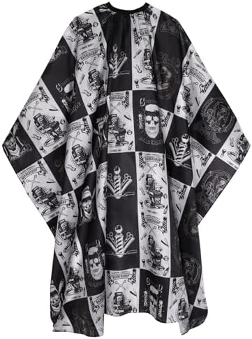 Waterproof Barber Cape with Adjustable Snap Closure - 64"x56" Professional Hair Cutting Cape for Stylists (Black) by AIHOPESTO