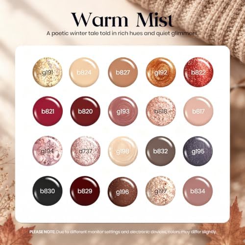 Beetles Fall Gel Nail Polish Set, 20 Colors Warm Mist Gel Polish - Image 2