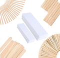 Mibly 4 Style 400 Pcs Assorted Wooden Wax Sticks for Body Legs Face and Small Medium Large Sizes Eyebrow Waxing Applicator Spatulas for (400 Piece Set) by MIBLY