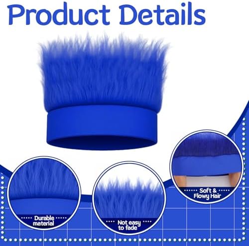 JATEBI 4 Pack Hairy Headband Crazy Hair Wigs with Stickers - Image 2