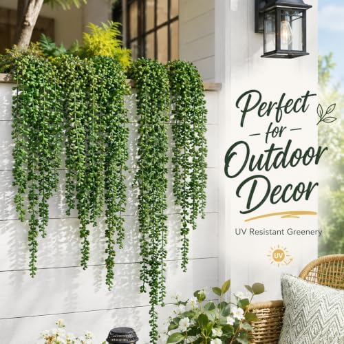 Janinka 32 Pcs Artificial Succulents Bulk Hanging Plants 24 Inches - Image 4