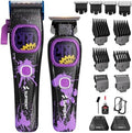 SUPRENT Professional Hair Clippers for Men - Cordless Barber Clippers & Zero-gapped Trimmer Set, High Speed Motor Haircutting Kit Blue Titanium-Coated Blades (Purple + Black) by SUPRENT