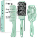 Fiora Naturals Hair Brush Set for Women, Detangler, Round Brush and Comb by FioraNaturals