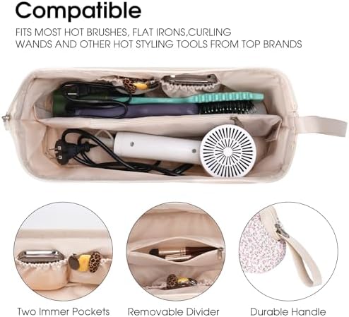 Hair Tools Travel Bag, Quilted Hair Tool Bag for Women, Portable Hair Dryer Organizer Case Compatible with Dyson Airwrap Styler - Image 4