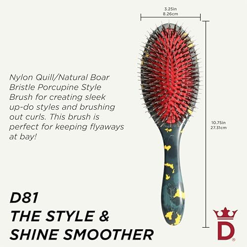 Denman Boar Bristle Hair Brush – Smoothing & Shine Enhancing for Slick Back Styles, Curl Defining & Detangling. Natural Bristles for all Hair Types for Women & Men - Image 2