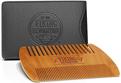 Viking Revolution Wooden Beard Comb and Case - Pocket Comb - Image 3