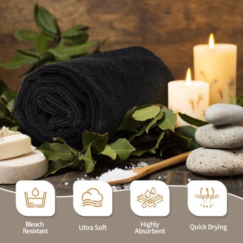 FIXSMITH Salon Towels 24 Pack, Black Microfiber Hair Towels (16 x 27 in) - Image 7