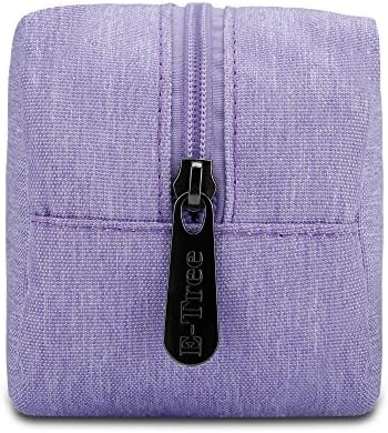 E-Tree Makeup Bag,Medium Travel Make up Pouch for Purse,Zipper Cosmetic Brush Skin Care Case for Women Man,Toiletry Bags,Tech Electronic Organizer,Small Canvas Storage for Personal Items,Purple - Image 3