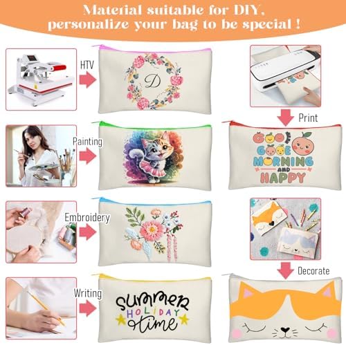 Legigo Blank Canvas Bags Zipper Pouch Makeup Bags Pencil Pouch Bulk - Image 6