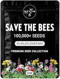 Package of 100,000 Wildflower Seeds - Save The Bees Wild Flower Seeds Collection - 45 Varieties of Pure Non-GMO Flower Seeds for Planting Including Milkweed, Poppy, and Lupine by SurviveSeedCo