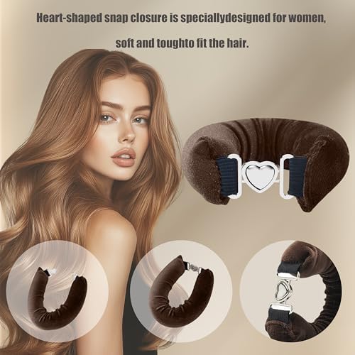 4pc Heatless Curls Overnight Hair Curlers - 4 Pcs No-Heat Curling Rod to Sleep In and Shower Cap,Velvet Hair Rollers with Satin Wrap (new packaging) - Image 2