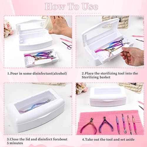 Nail Tool Sterilizer Box, Plastic Sterilizing Tray, Plastic Clean Sterilizing Box Storage Organizer for Nail, Tweezers, Eyelash Extensions, Hair Salon, Spa & Cutter Manicure Equipment(White) - Image 6