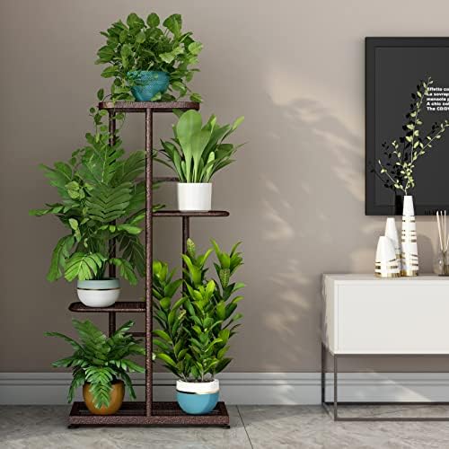 LINZINAR 4 Tier Plant Stand Indoor Outdoor Metal Flower Pot Display Shelf - Image 2