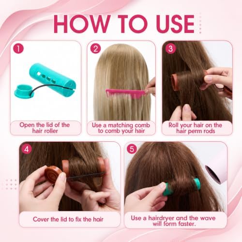 WILLBOND 24 Pcs Large Perm Rods Plastic Hair Rollers, Multicolor, Mixed - Image 3