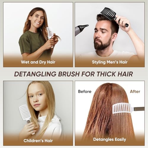 Hair Brush for Wet & Dry Hair, Detangler Brush for Women & Men - Image 4