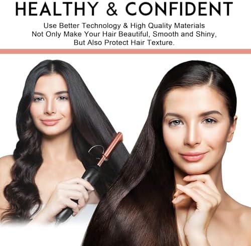 NICEMOVIC Ceramic Heating Hair Straightener Comb - Hot Pressing Brush for Natural Black Hair, Beard Wigs, and Curling (Rose Gold) - Image 5